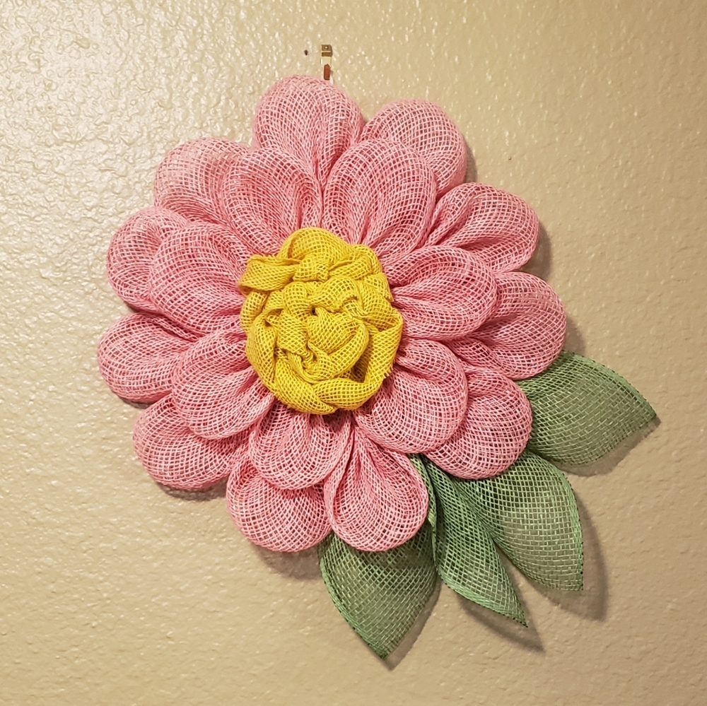 Handmade Pink Flower Wreath
